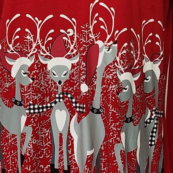 Mac & Belle Tunic Santa Deer Swing Red Size L - Picture 11 of 13